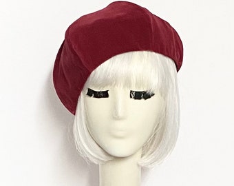 Oversize 13 Inch Beret Red Velvet Beret French Beret Large - Etsy