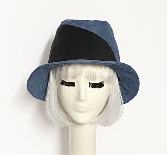 Fedora Hat Denim Etsy