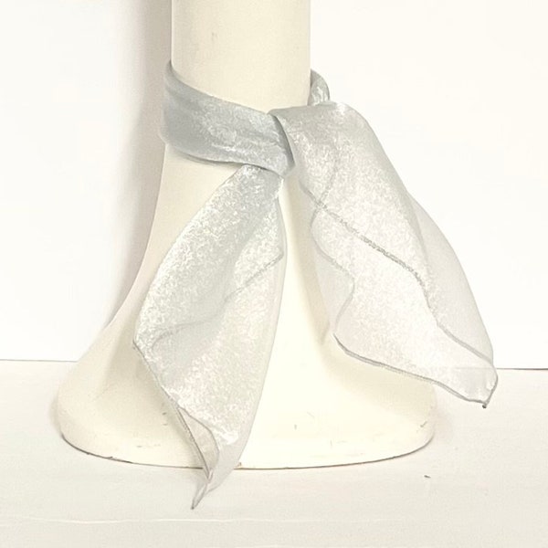 Silver Organza Neck Scarf / Headscarf