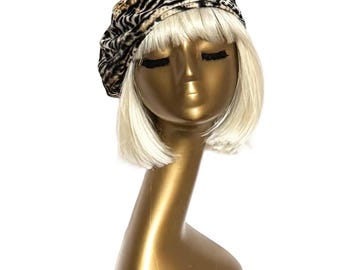 Leopard Kunstpelz Bere Hut