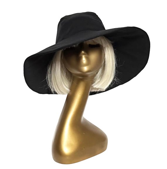 Women Foldable Summer Wide Brim Packable Hat Travel Straw Fedora Hat Black-1 Lanzom Sun Hats for Women Wide Brim Straw Boater Hat  main image 4