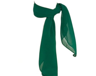 Emerald Green Chiffon Neck Scarf / Headscarf