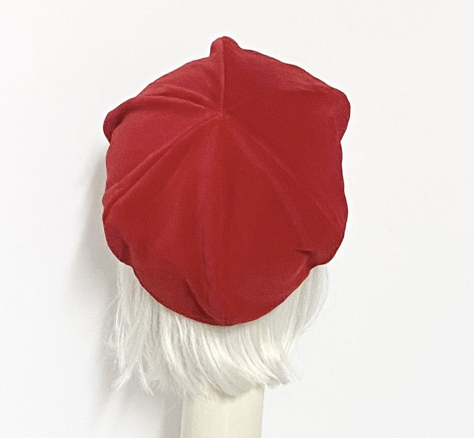 Velveteen Red Beret Hat French Beret Pin up Girl Hat Etsy