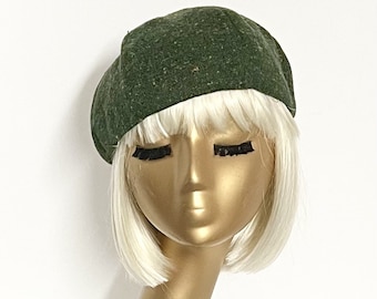 Forest Green Wool Beret Hat