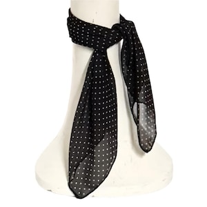 Polka Dot Black Off White Scarf Neck Scarf / Headscarf