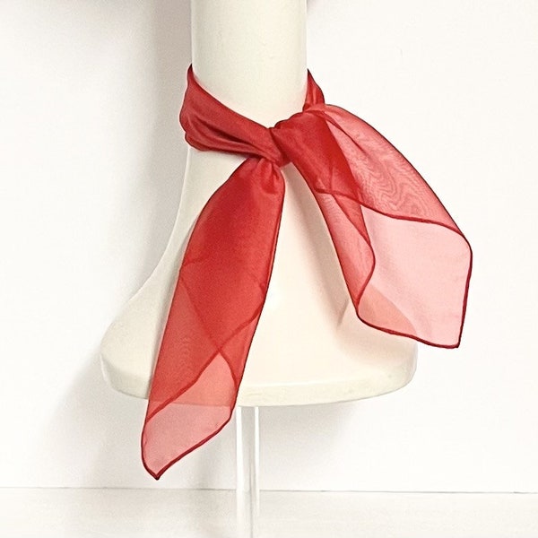 Red Organza Chiffon Neck Scarf / Headscarf