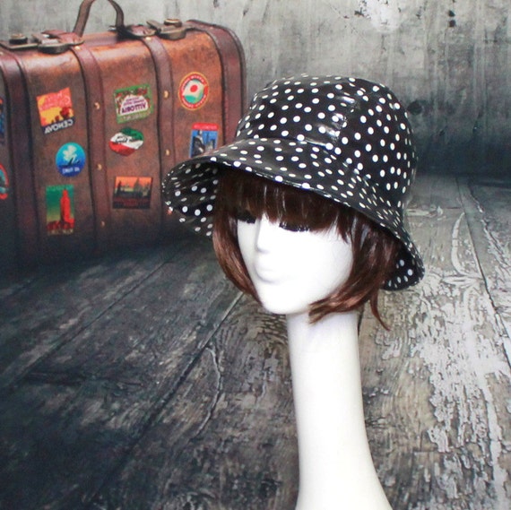 polka dot rain hat