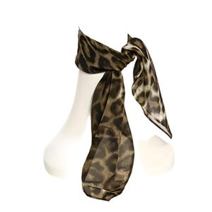 Leopard Silk Neck Scarf / Headscarf