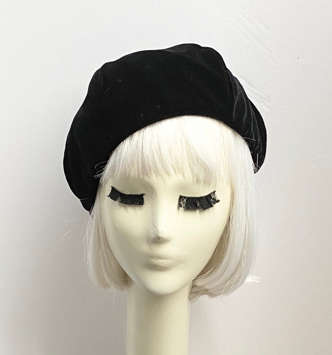 Velvet Black Beret Hat French Beret Pin up Girl Hat - Etsy