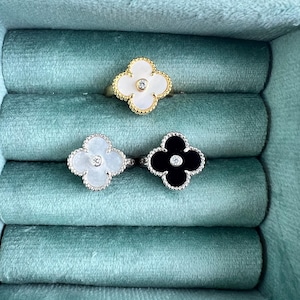 Vintage Gemstone Rings 925 Sterling Silver 18k Gold Plated Ring Gift for Her