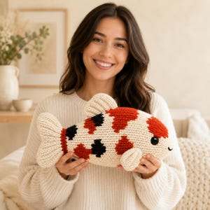 Koi Fish Knitting Pattern, Sakura Sanke Plushie PDF Digital Download