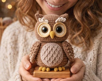 Owl Amigurumi Crochet Pattern PDF, Woodland Bird Plush Tutorial