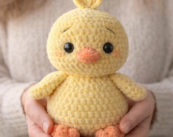 Stuffed Crochet Bird Pattern, Plush Amigurumi PDF, Easy Baby Chick Toy