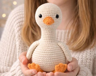 Goose Amigurumi Crochet Pattern PDF, Beginner Plush Bird Tutorial