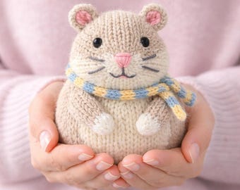 Knitted Hamster Pattern PDF, Plush Toy Tutorial, Animal Knit Gift