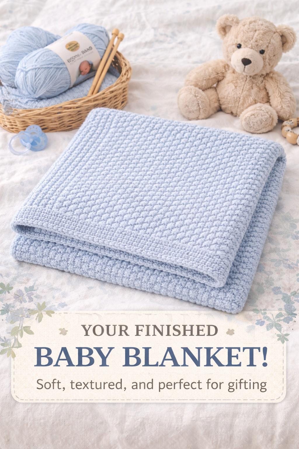 Easy Baby Blanket Knitting Pattern PDF - Etsy