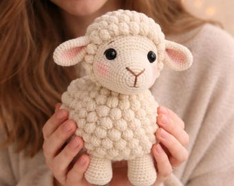 Amigurumi Lamb Crochet Pattern PDF, Bobble Sheep Plush, Farm Animal Toy
