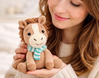 Horse Amigurumi Crochet Pattern PDF, Pony Plush Tutorial, Farm Animal Toy