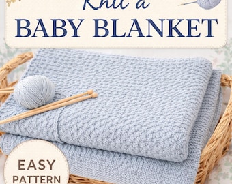 Easy Baby Blanket Knitting Pattern PDF