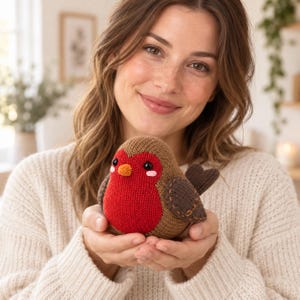 Ruby Robin Knitting Pattern: PDF Download, Woodland Bird