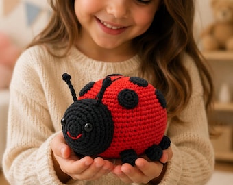 Ladybug Crochet Pattern PDF, Amigurumi Ladybird Plush Tutorial, Easy Digital Download