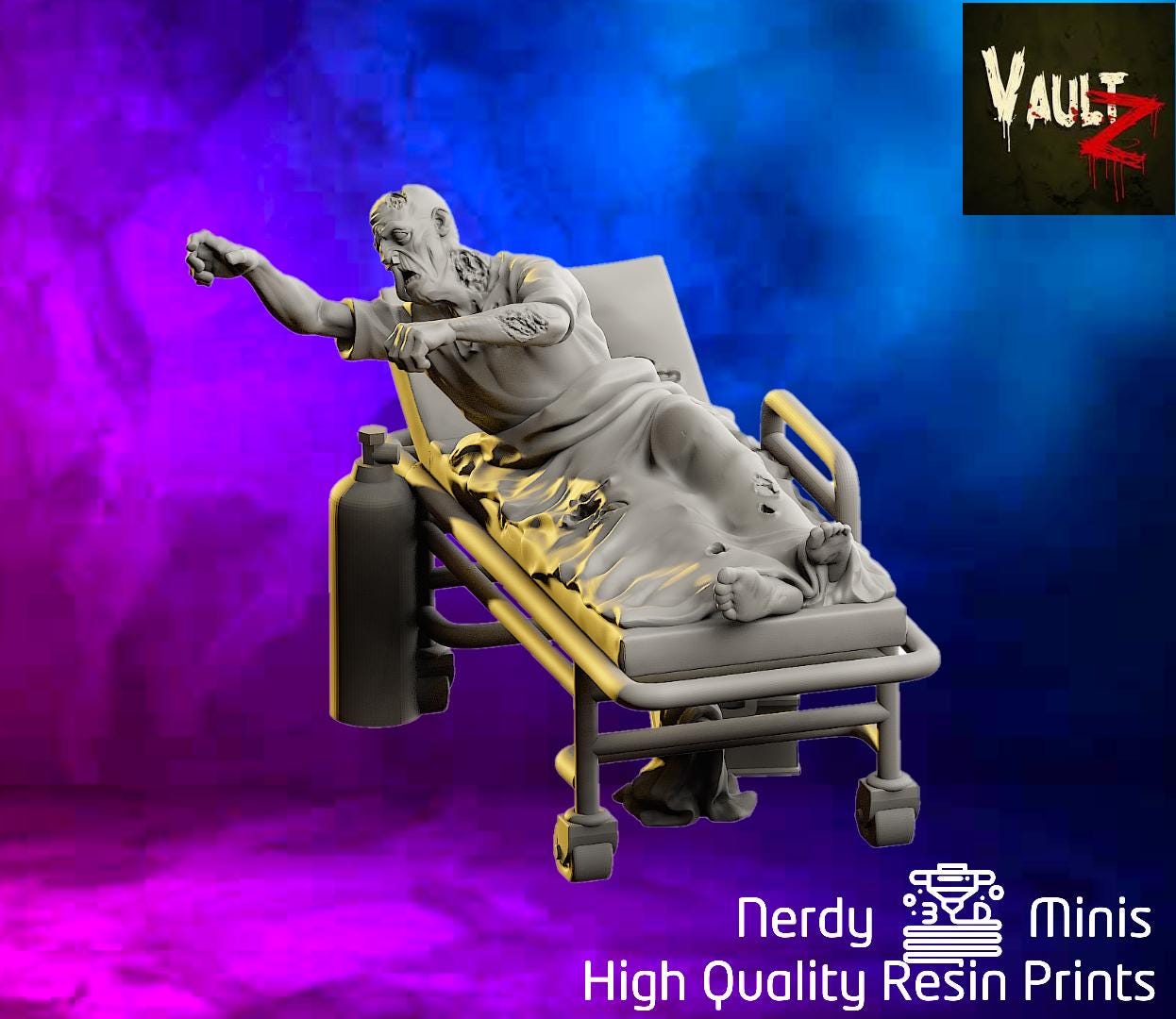 担架に乗ったゾンビ | 30 mm 32 mm | ゾンビミニチュア | ゾンビサイド