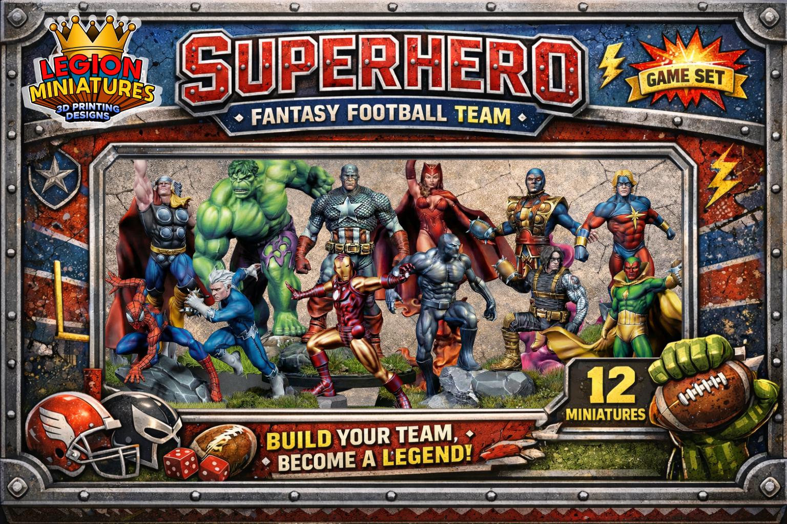 Marvel-ous Fantasy Football FULL TEAM | 32mm | Blood Bowl