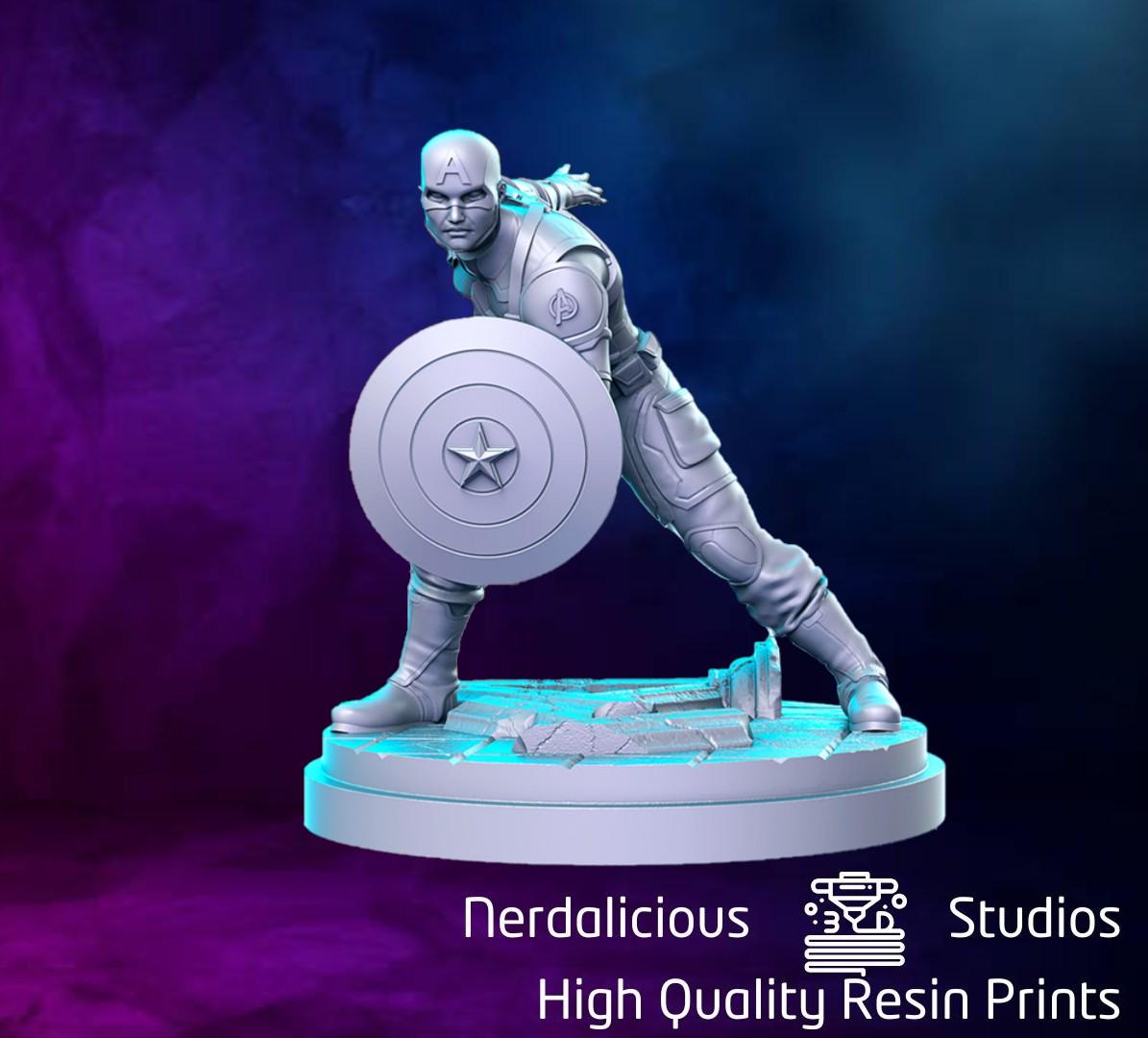 Figurine Captain America Rivals - Protocol Marvel Crisis - Impression 3D - Modèle à Peindre