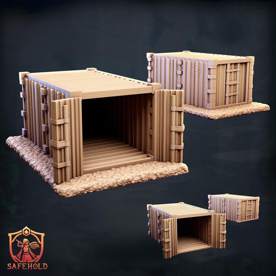 Shipping Container Props | World in Ruins | Terrain Miniatures | 30mm ...