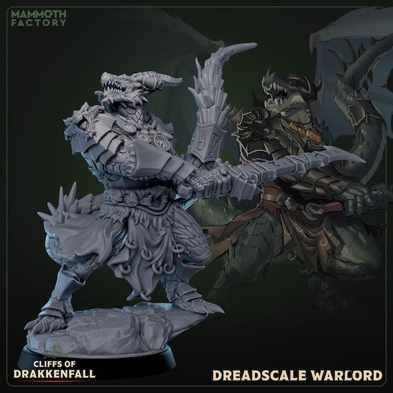 Dreadscale Warlord | 30mm 32mm | Dnd 5e | Dragonborne | Cliffs of