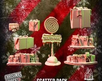 Holiday Scatter Pack | 30mm 32mm | Christmas Miniatures | Krampus | Terrain | Raised from Resin
