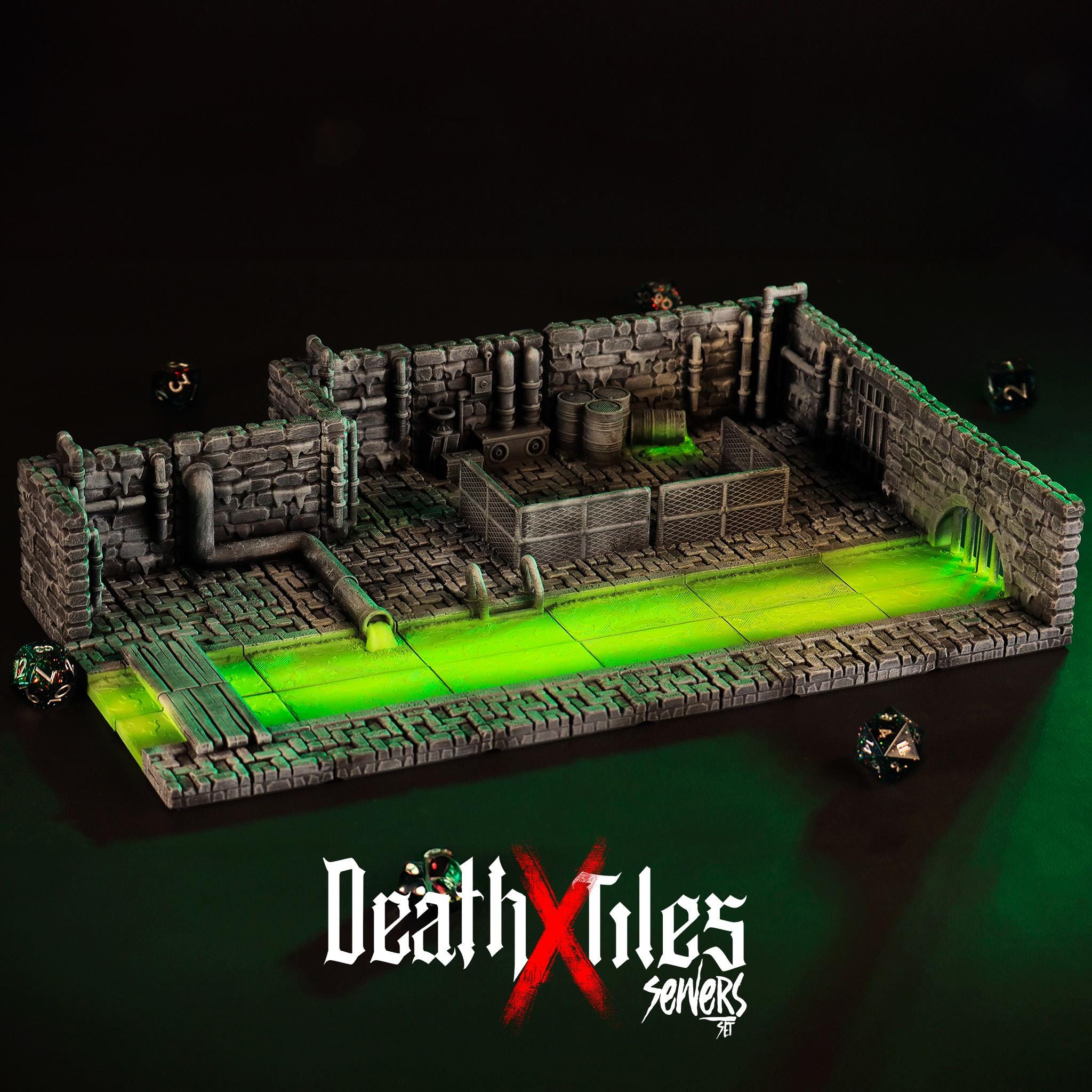 Sewer Tiles Set 1-6 | 25mm 30mm 35mm | DnD Minis | Death X Tiles