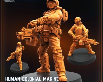 Marine Pvt. Carl Hancock | 30mm 32mm | Sci Fi Miniatures | Aliens | Troop Builder | Papsikels | Miniatures