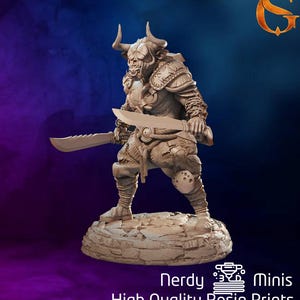 Guerrero de ganado mutante n.º 2 / Miniaturas DnD / 30 mm 32 mm / SolGood Creations