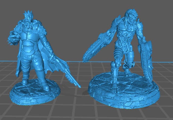 Rip-roar Zombie Cyborg | D&D Minis | 30mm 32mm | Trench Crusade