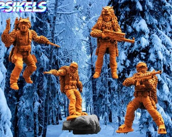 Soldados Serpiente de Nieve Cobra / 30 mm 32 mm / Cyberpunk / GI Joe / Troop Builder / Papsikels / Miniaturas