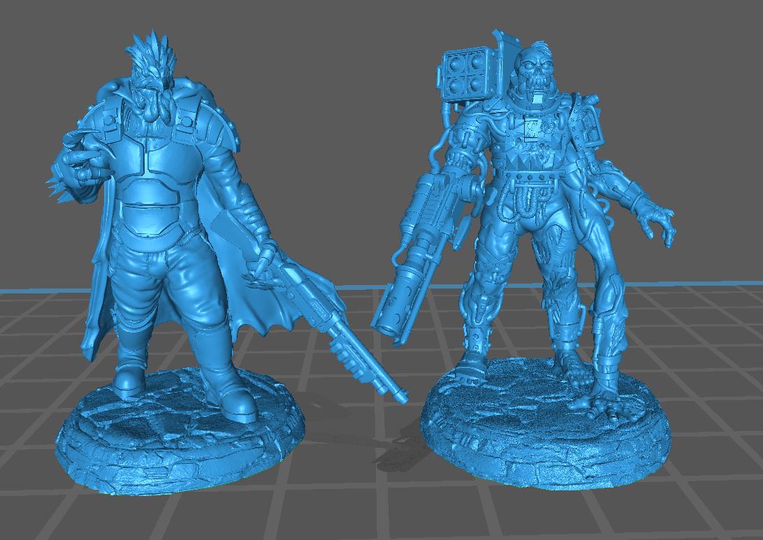 Fire Walker Zombie Cyborg | D&D Minis | 30mm 32mm | Trench Crusade