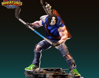 Fanático del hockey enloquecido / 30 mm 32 mm / Crisis Protocol / TMNT / Miniaturas DnD / Legion Miniatures