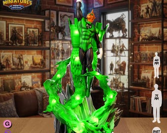 Emerald Cosmic Guardian | 30mm 32mm | Crisis Protocol | Superhero Miniatures | DnD Minis | Legion Miniatures