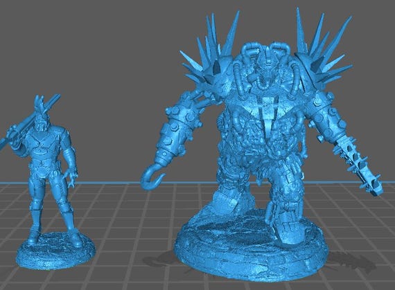 Male Zombie Cyborg | D&D Minis | 30mm 32mm | Trench Crusade