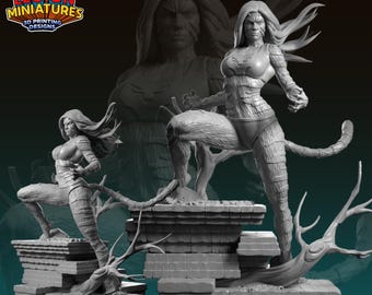 Feral Cat Avenger | 30mm 32mm | Crisis Protocol | Superhero Miniatures | DnD Minis | Legion Miniatures
