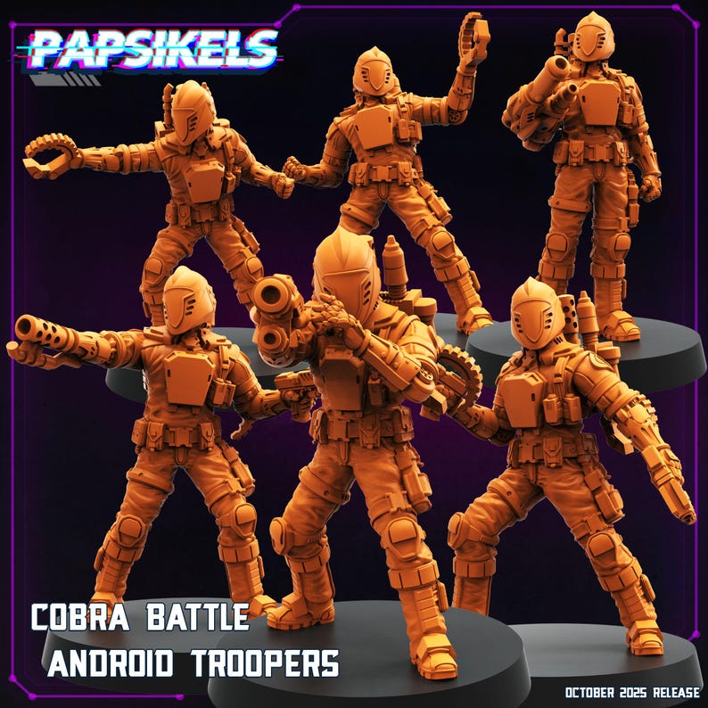 Cobra Battle Android Troopers | 30mm 32mm | Cyberpunk | GI Joe | Troop ...