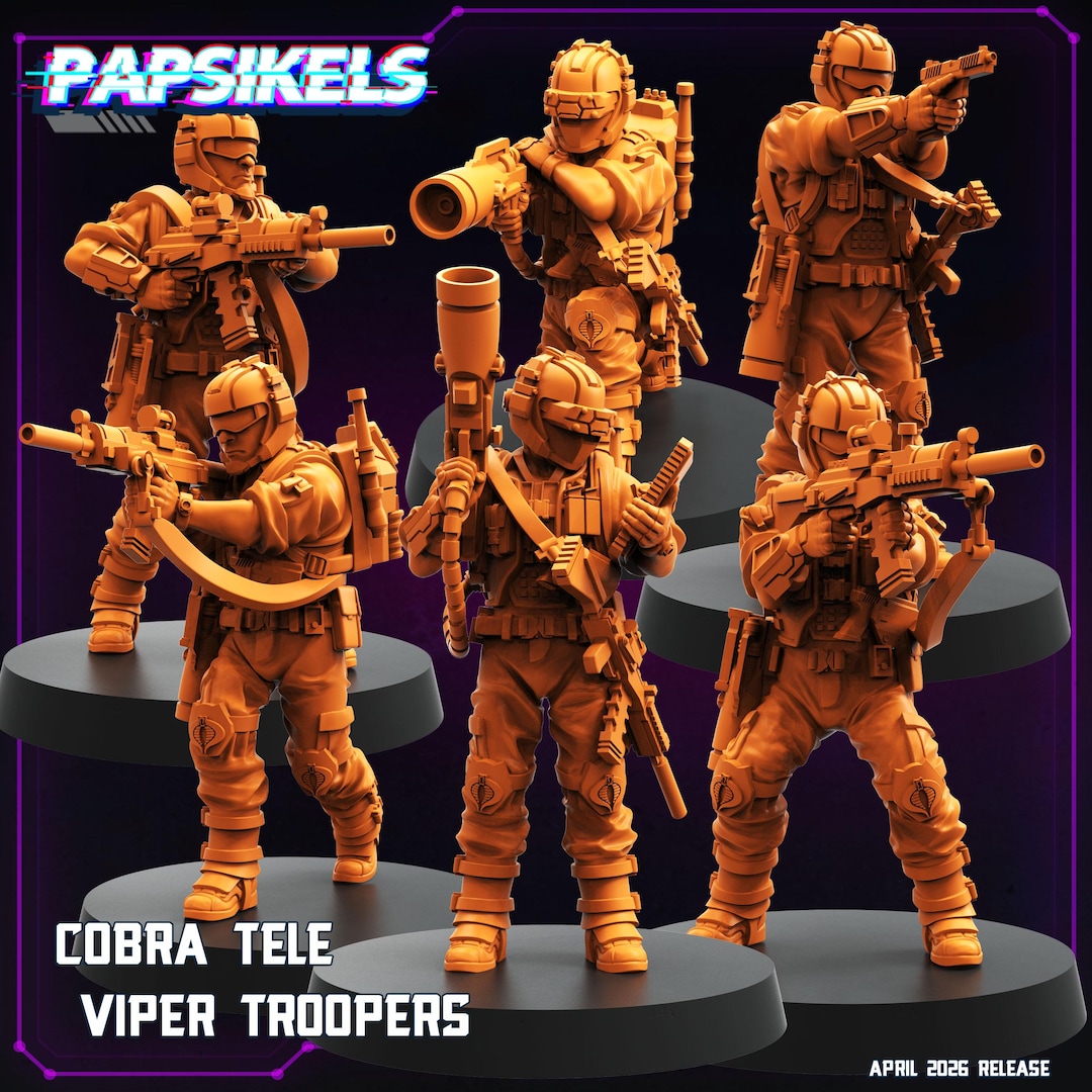 Cobra Tele Vipers | 30mm 32mm | Cyberpunk | GI Joe | Troop Builder