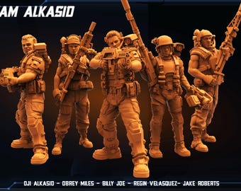 Fireteam Alkasid  | 30mm 32mm | Aliens vs. Humans | Colonial Marines | Papsikels | Miniatures