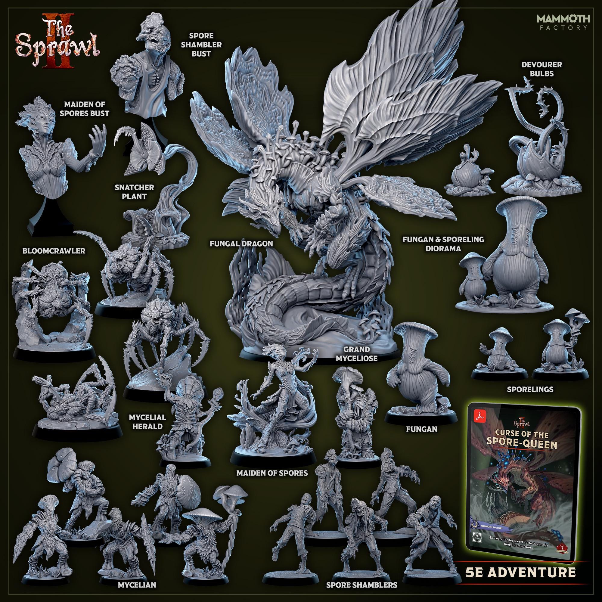 Fungus | 30mm 32mm | Dnd 5e | Fateless Collection | Curse of the Spore  Queen | the Sprawl II | Mammoth Factory - Etsy