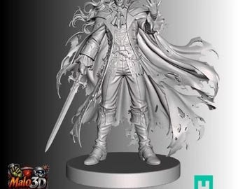 Legendärer Dhampir-Held | 30 mm 32 mm | Krisenprotokoll | Zombicide Miniaturen | DnD Minis | Malo3d