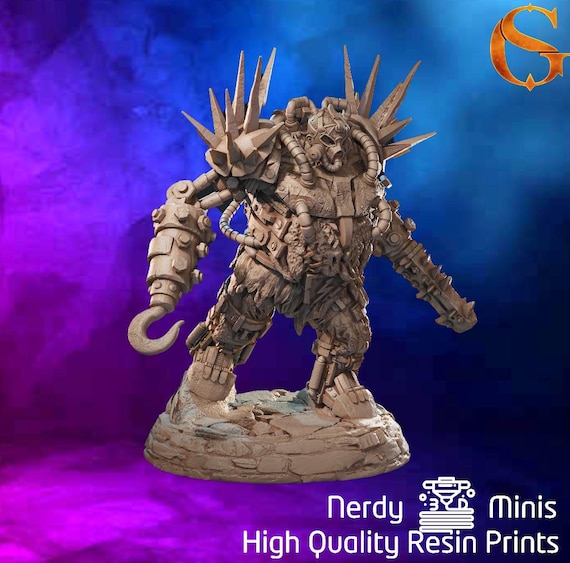 Male Zombie Cyborg | D&D Minis | 30mm 32mm | Trench Crusade