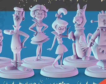 Family of the Future | DnD Minis | 30mm 32mm | Pop Minis