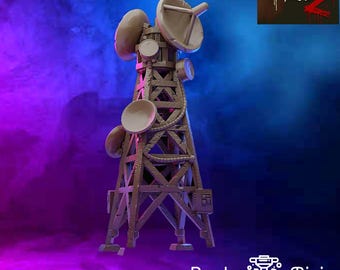 Communication Tower Prop | Terrain | Props | DnD Minis | 32mm 40mm | Zombicide | Vaultz