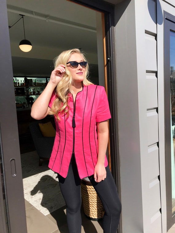 Vintage Hot Pink Structured Blazer // Made in USA